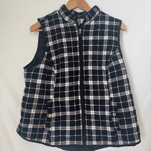 Croft & Barrow Black and White Checkered Vest